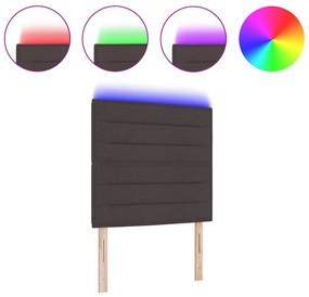 LED Főtámla Vonal Design Sötétbarna 90 cm Szövet