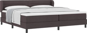 vidaXL Boxrugós ágy matracmal Sötét Barna 200 x 200 cm szövet