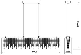 Globo 68405-24H - LED Dimmelhető kristály csillár zsinóron LED/24W/230V + távirányító