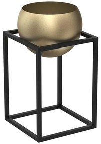 Fém virágcserép 51,3x29 cm fekete/arany