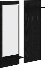 vidaXL Fali Kabáthorog polcokkal Fekete tölgy 70 x 10 x 90 cm Faanyag