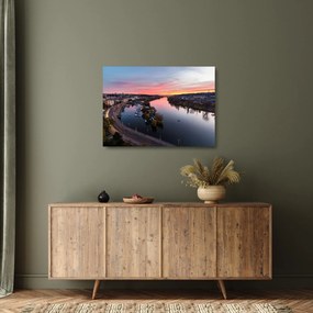 Az éjszakai Prága képe (üvegen) (70x50 cm)