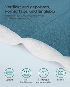 2 személyes párnázott kültéri függőágy, kemping függőágy, 200 x 140 cm, kék-bézs színű