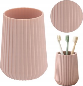 Fürdőszobai Tároló Bögre fogkefe rendszerező fogkrém kozmetikum rózsaszín