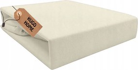 Jersey Gumis Lepedő Pamut 90x200 cm Krémszínű Kugo Home