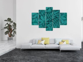 Kép - Türkiz levelek (150x105 cm)