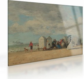 Üveg kép - Eugène Boudin, Beach Scene, reprodukciók (70x50 cm)