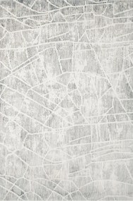 200x290 cm Csillogó Szőnyeg Opál Ezüstös Szürke Kék Vonalas Krém