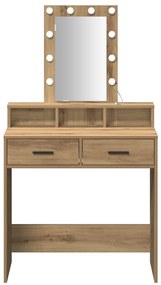 LED világításos sminktükör Kézműves tölgy 79x41x140 cm