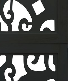 4 paneles fekete tömör császárfa térelválasztó