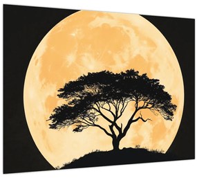 Üveg kép – Fa arany teliholdban II. (70x50 cm)