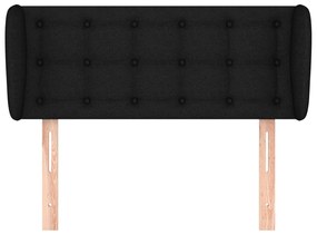 fekete szövet fejtámla szárnyakkal 83x23x78/88 cm