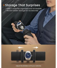 Utazó órarendező, órarendező rejtett tárolóval, fekete