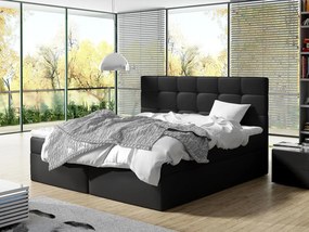 Franciaágy Boxspring 140 cm Cinara (öko-bőr Soft 011 + fekete). 1054103