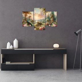 Kép - Pávák a kertben (90x60 cm)