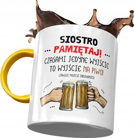 Sárga Bögre Nővérnek Születésnapra Ajándék Nyomtatott Fotóval