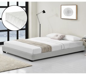 [corium] Modern műbőr kárpitozott ágy matraccal fehér 200 x 140 cm Cоrium