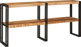 vidaXL Konzolasztal polcokkal Barna 160 x 33 x 75 cm Tömör Mangófát