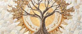 Kép – Arany életfa mozaikban (120x50 cm)