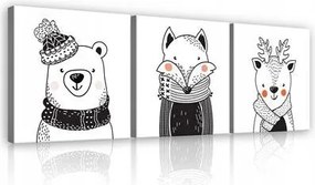 Vászonkép gyerekeknek aranyos állatok 75x25