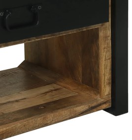 Ruhatartó horoggal és polcokkal 110x40x185 cm Tömör durva mangófából