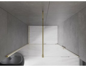 Mexen Velar, nyitható tolóajtó 150x200 cm, 8mm átlátszó üveg, arany fényes, 871-150-000-01-50