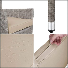 Casaria® Rattan fotel 2 db - krém