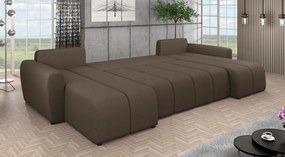 Univerzális ülőgarnitúra, barna, DELIN U UNI