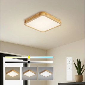 Brilagi - dimmelhető LED lámpa WOODLINE SQUARE LED/48W/230V tölgy 40x40 cm + távirányító