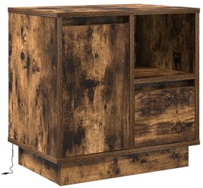 Éjjeli szekrény LED fényekkel 2 db Füstölt tölgy 50x34,5x50 cm