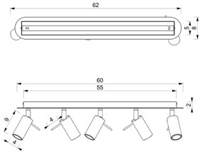 Spotlámpa PRESTON 5xGU10/40W/230V fekete