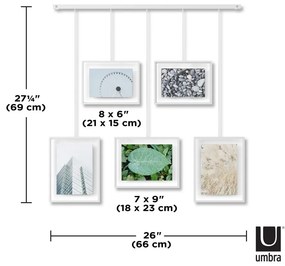 Fehér fém fali képkeret szett 5 db-os 79x43 cm Exhibit – Umbra