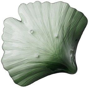 Üveg dekoratív tálca 31x33 cm Gingko – Ixia
