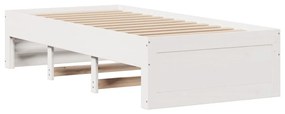 fehér tömör fenyőfa fiókos ágykeret matrac nélkül 75 x 190 cm