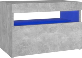 vidaXL betonszürke éjjeliszekrény LED-lámpákkal 60 x 35 x 40 cm