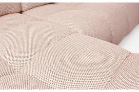 Ággyá nyitható kárpitozott sarokülőgarnitúra L alakban, tárolóhellyel ALMADA balos rózsaszín