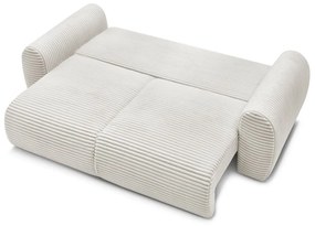 Krémszínű kordbársony kinyitható kanapé 257 cm Lucien – Bobochic Paris