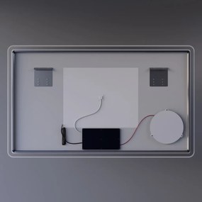 Fürdőszobai LED tükör 120x75cm | Páramentesítő - Kozmetikai tükör - Fényerő + színhőfok állítás - Digitális óra | Welland Luxury-Line G1094
