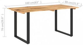 tömör akácfa étkezőasztal 154x80x76 cm