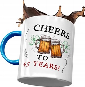 Kék Bögre Születésnapra 45 45-es 45-ös, fényképes Nyomtatással