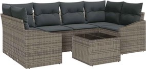 vidaXL Kanapé Szett párnával tárolóval 7 pcs Szürke polirattan