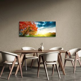 Napsütésben fürdő táj képe (120x50 cm)