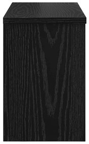 Fali Kabáthorog polcokkal Musta tammi 50 x 20 x 30 cm Faanyag