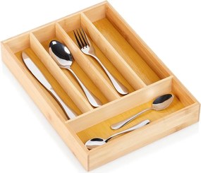 Evőeszköztartó betét fiókhoz Vilde bambusz 5 rekeszes 25 x 35 cm