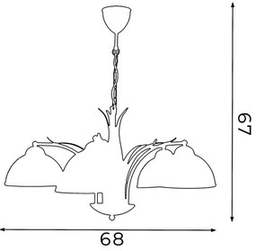 Csillár láncon KORFU 5xE27/60W/230V