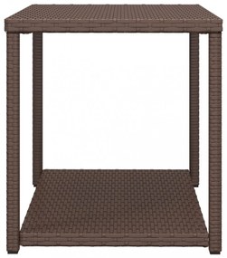 barna polyrattan kisasztal 55 x 45 x 49 cm