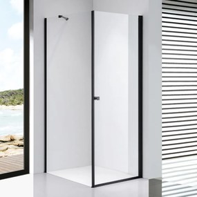 Stuxi Bari Black 70x100 aszimmetrikus nyílóajtós zuhanykabin 6 mm vízlepergető biztonsági üveggel, matt fekete