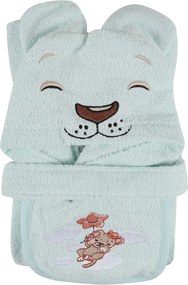 Mentazöld pamut gyerek fürdőköpeny, 1-2 év Aslan – Foutastic