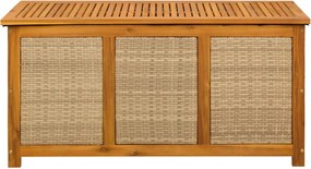vidaXL Kerti Tároló Doboz 185 L Tömör Akácfa 113 x 50 x 56 cm Bézs