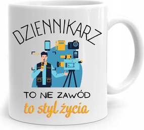 A Riporter Újságíró Bögre Egy Életstílus Ajándék nyomtatott fényképpel